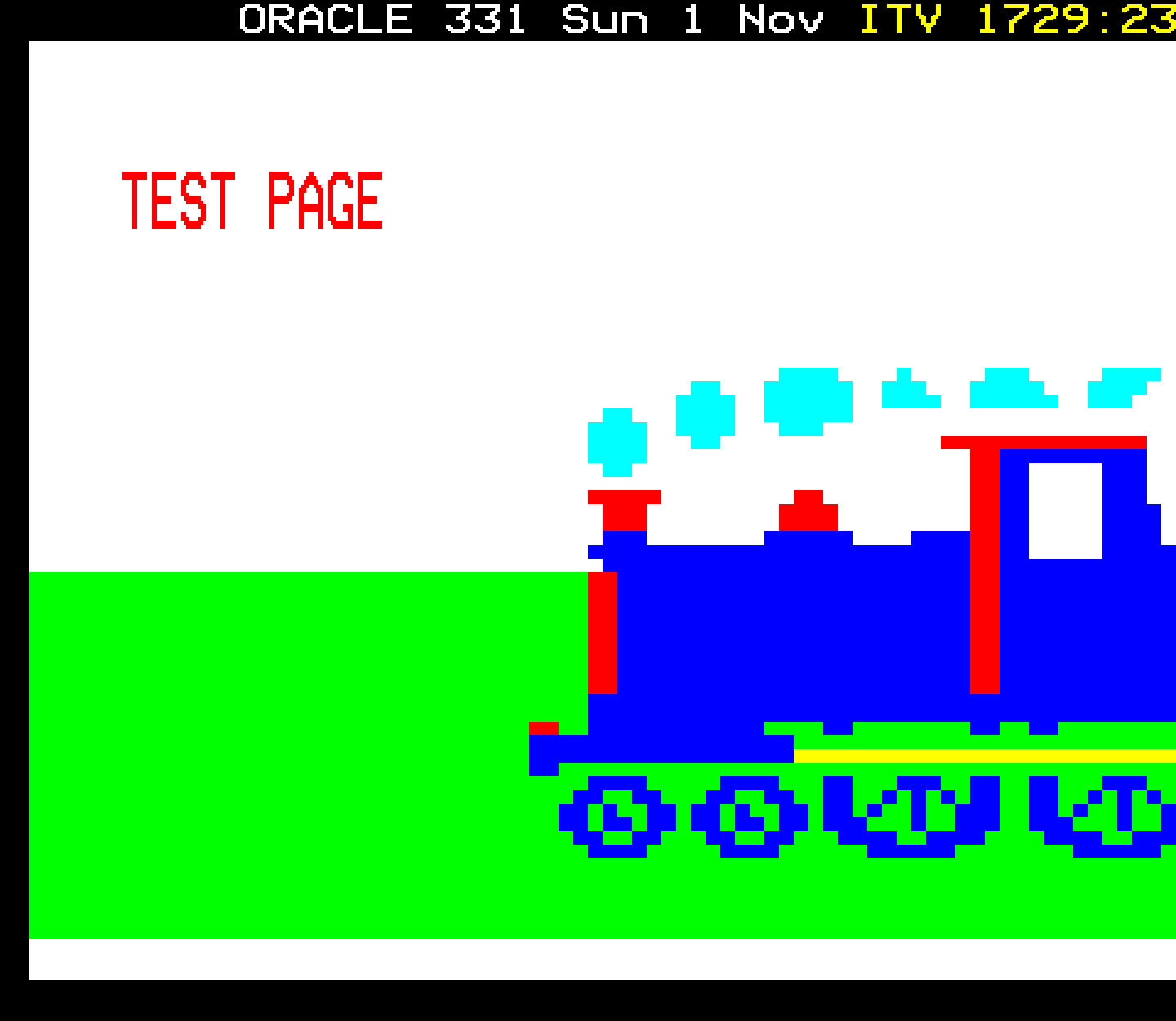 Oracle animated steam train test page.