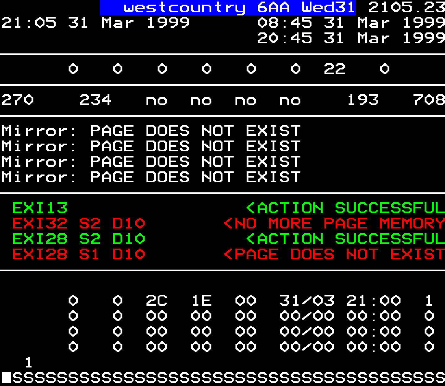 Mysterious teletext log page 6AA.