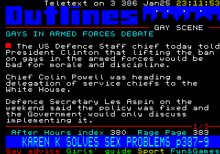 Gays in armed forces debate
