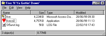 Folder containing a strange executable file and a Microsoft Access database.
