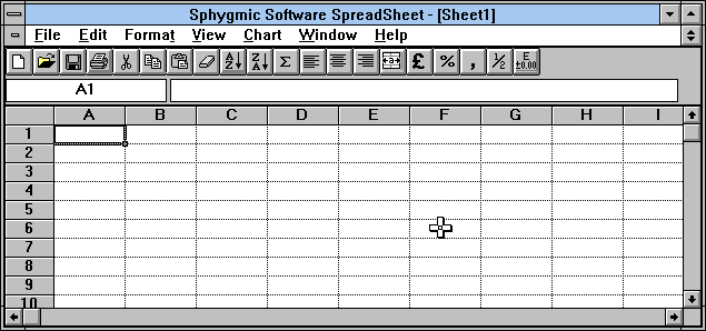 Sphygmic Software Spreadsheet main program screen.
