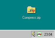 Zip folder on the Windows 95 desktop.