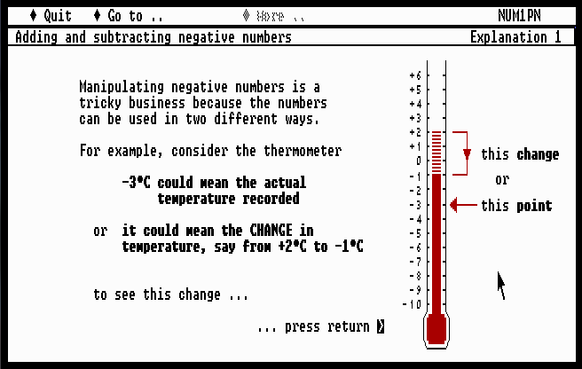 Tutorial screen 1 (thermometer).
