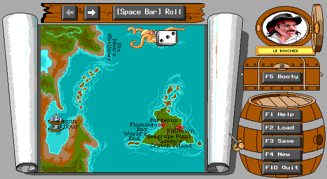 Main game screen with a map-like board.