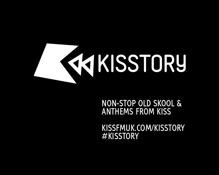 Kisstory radio logo screen.